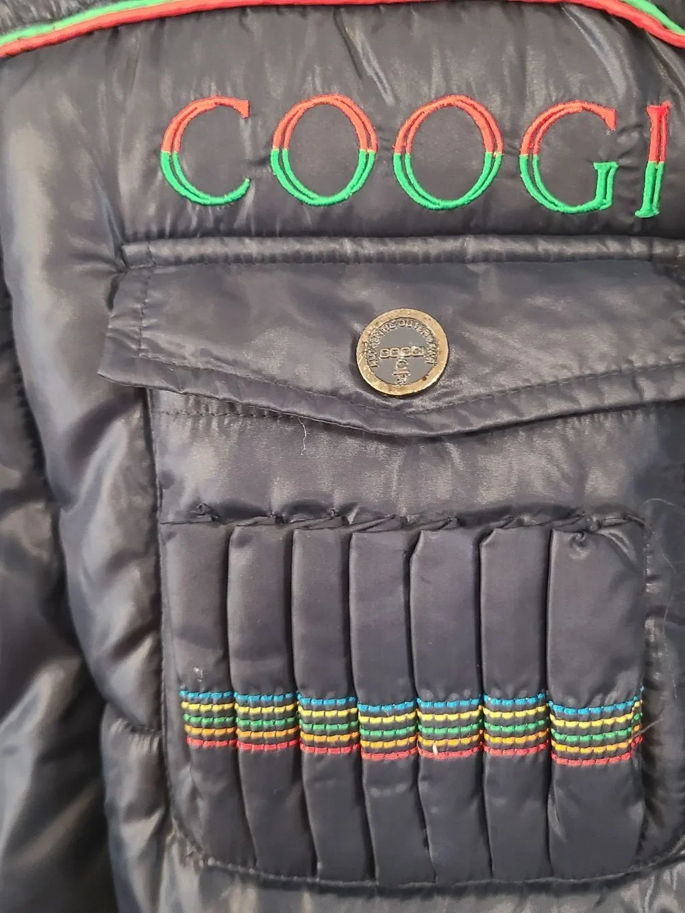 Coogi Y2K Navy Puffer Jacket Size XL